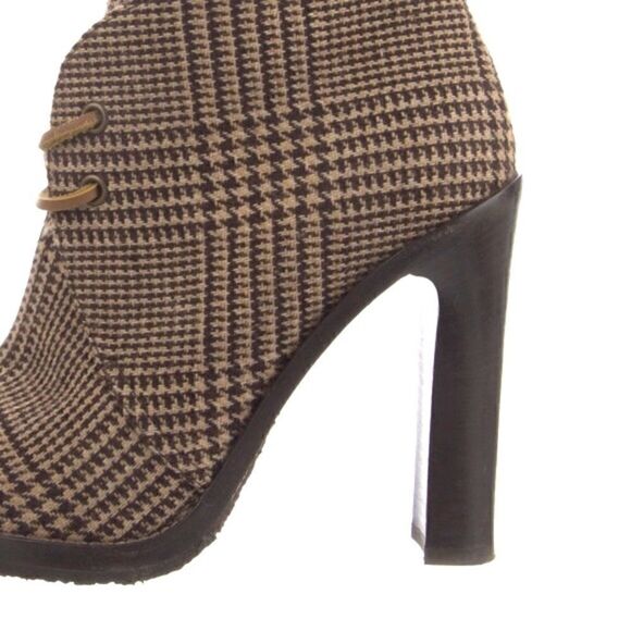 Ralph Lauren Fall 2021 Brown Glen Plaid Wool Flannel Jaylen Bootie - Picture 13 of 16